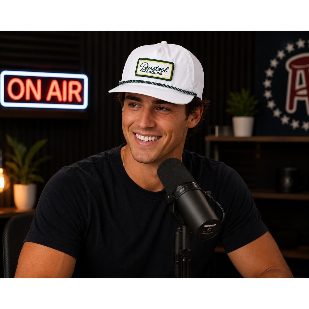 Barstool Golf Hat White Nylon Snapback Rope Patch Cap #1409